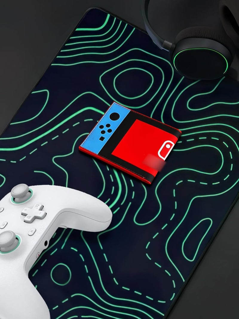 BAGOSEF Retro Gamepad-Inspired Boys Wallet - Silicone Surface Material with Classic Game Gamepad Design, Multiple Card Slots and Coin Pocket - Video Game Kids Wallet in Red and Blue -1 PACK - Image 4